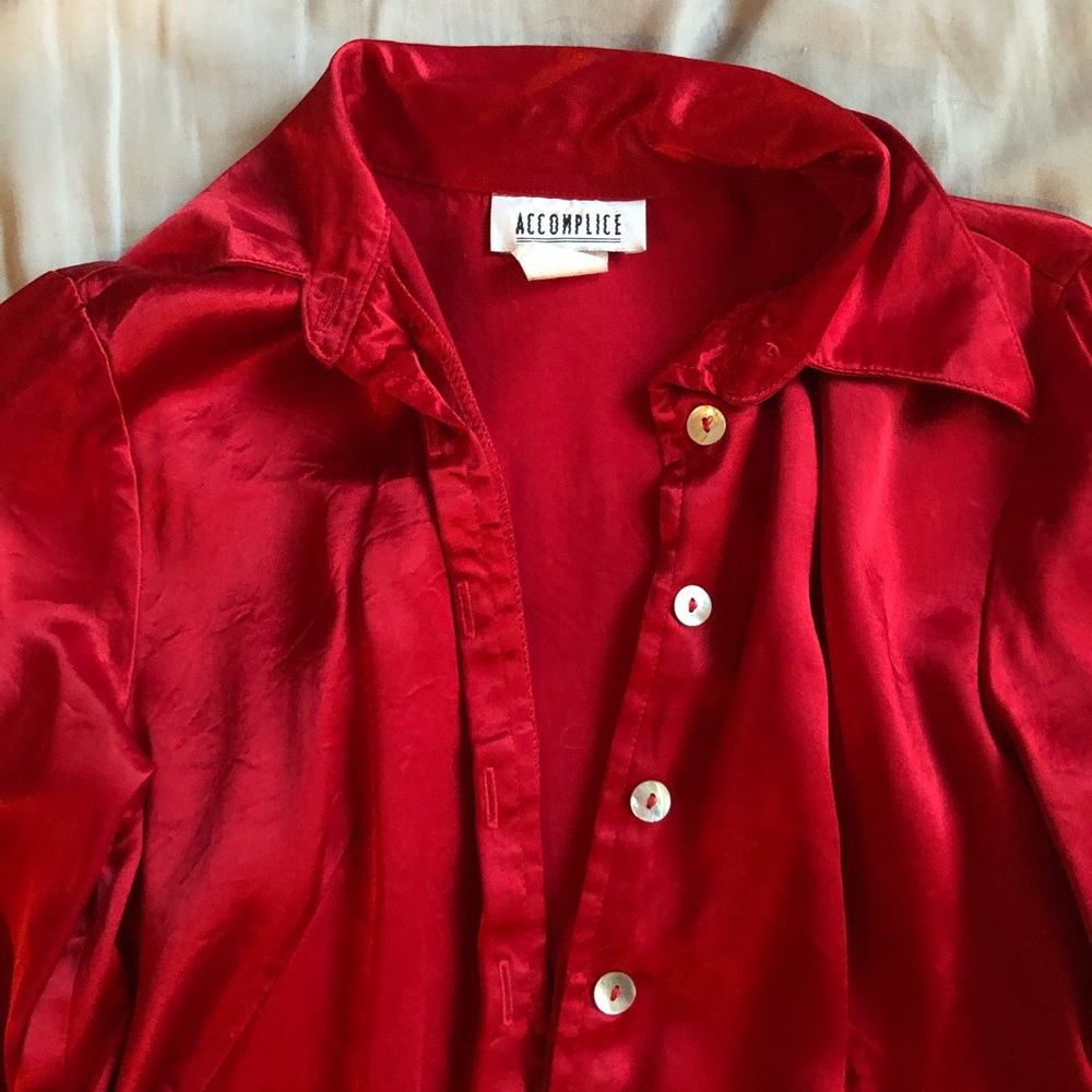 Accomplice Satin Button-Up